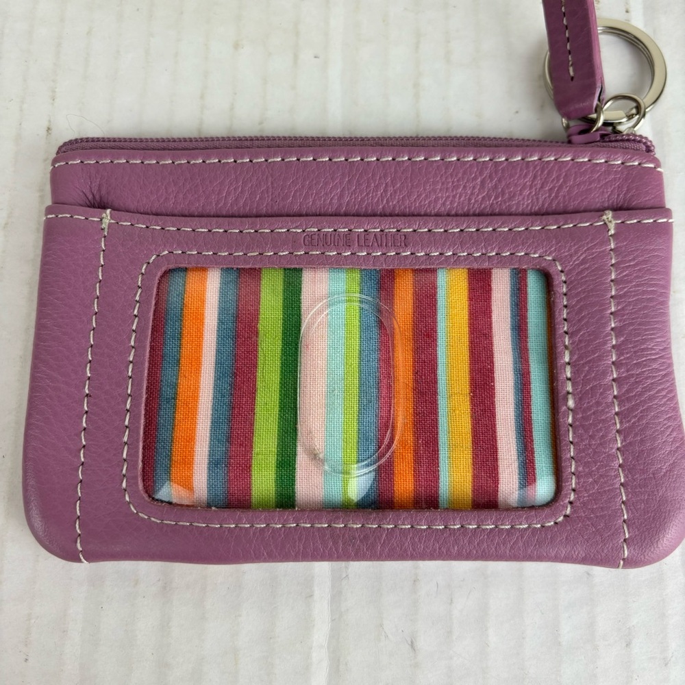 Fossil lavender leather card/key holder w/butterfly - Picture 8 of 13